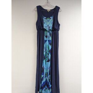 Live and Let Live Maxi Dress Size M Sleeveless Blue